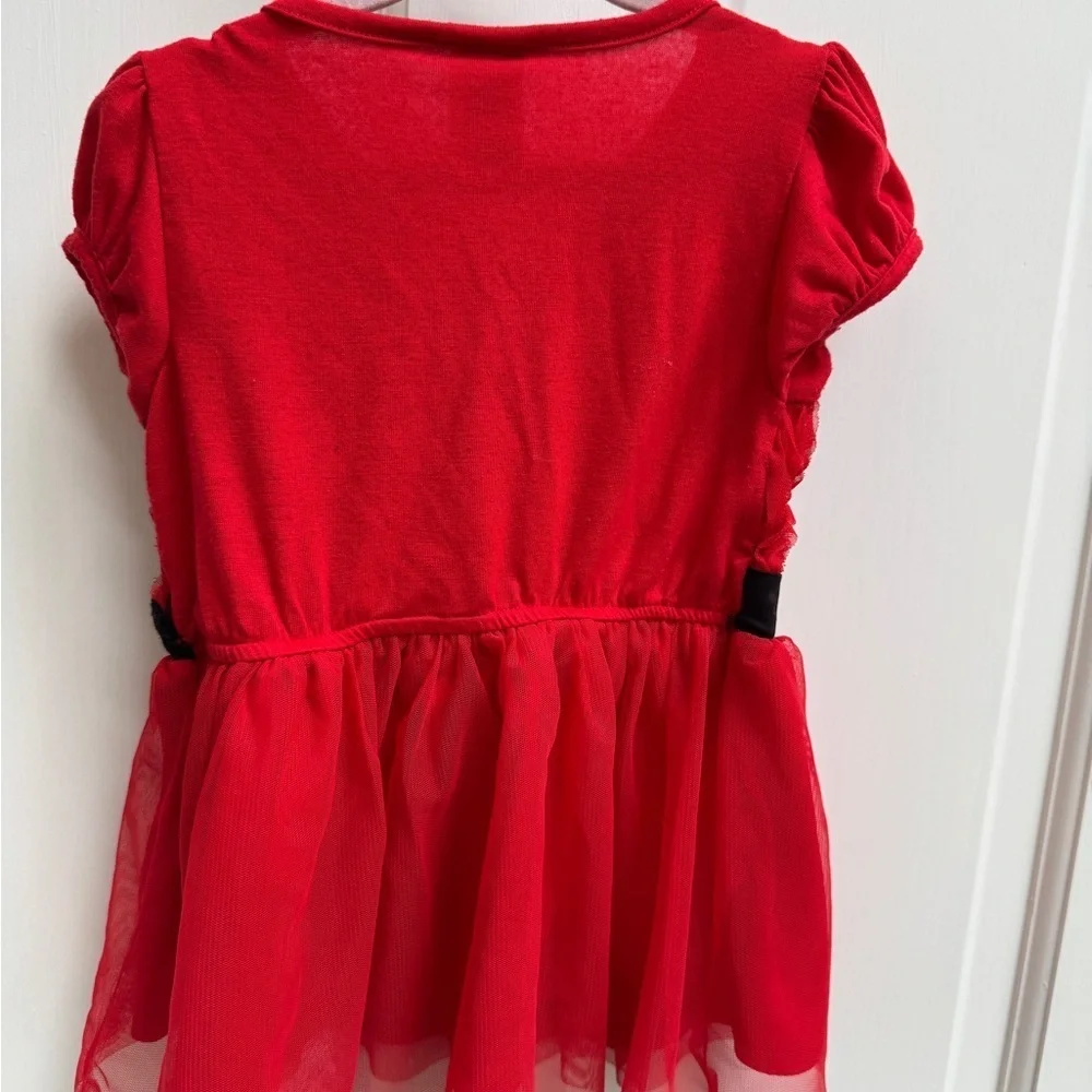Healthtex 3T Girls Red & Black Rosette Poplin Short Sleeve Shirt Blouse
